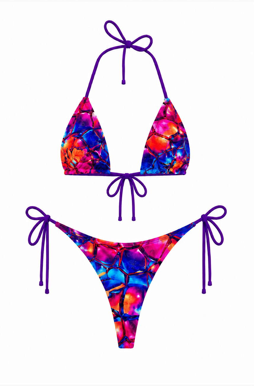Purple Mermaid Thong Set