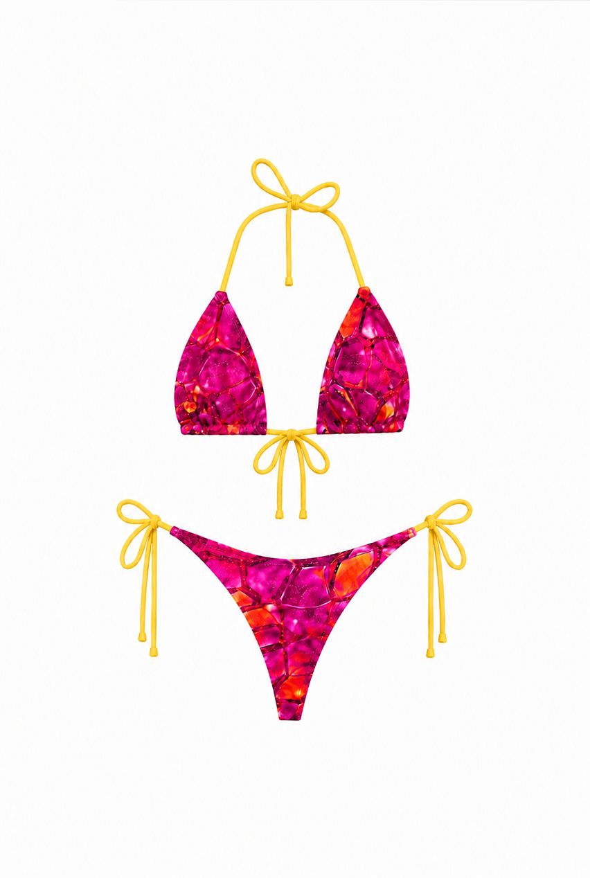 Yellow Mermaid Thong Set