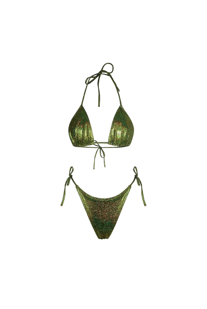 Olive Glitz Bikini Set